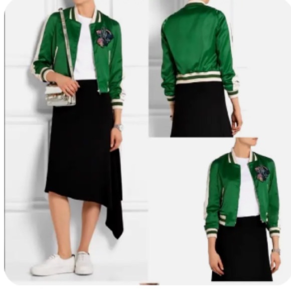 Maje Bacary satin jacket with cactus motif. Size 38 (French) - Picture 3 of 10